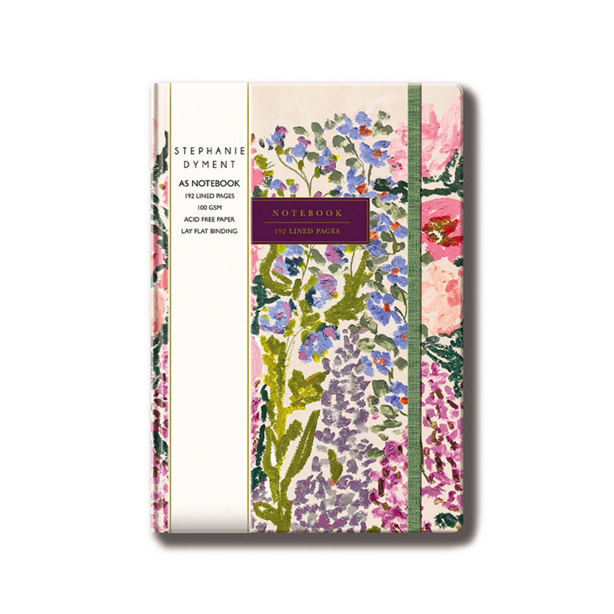 A5 Notebook Hardcover Journal Floral Purple Foil Gift Lined