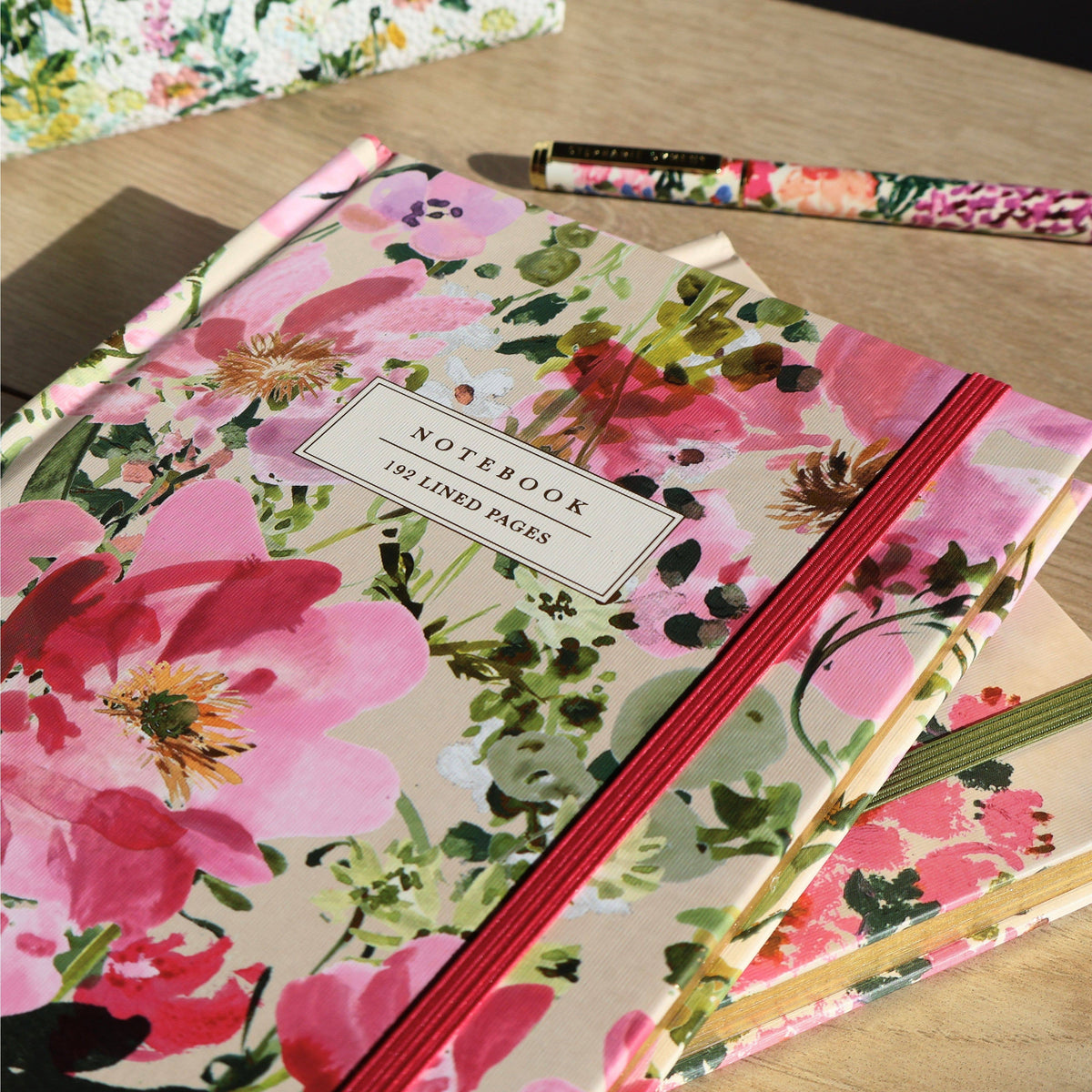 A5 Notebook Hardcover Journal Floral Pink Foil Gift Lined