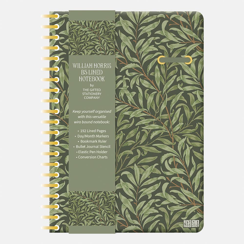 B5 Wiro Notebook - William Morris - Willow & Rose B