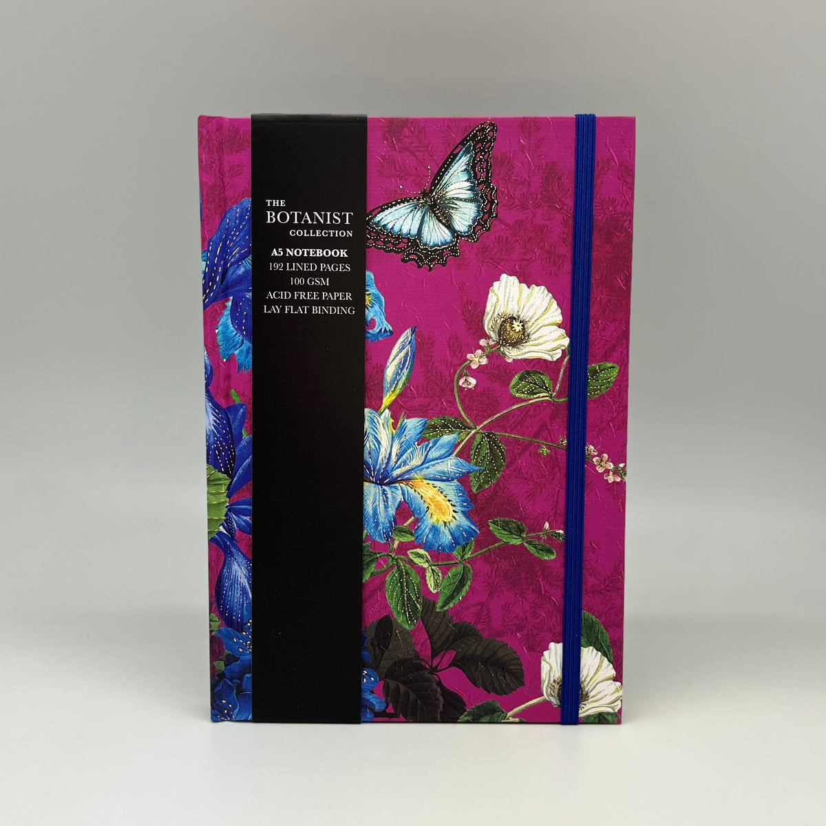 A5 Hardback Notebook Purple Gift Stationery Flowers